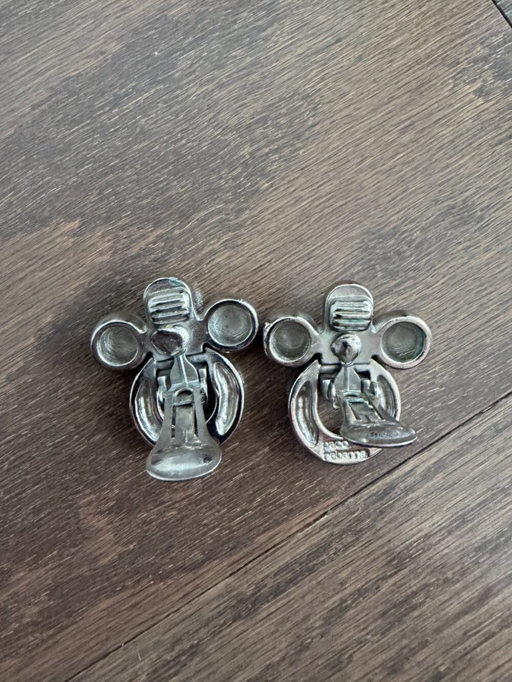Paco Rabanne Vintage Ball Ring Clip Earrings - Picture 5 of 5
